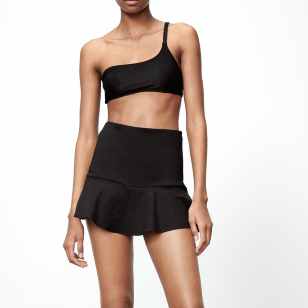 zara ruffled mini skirt